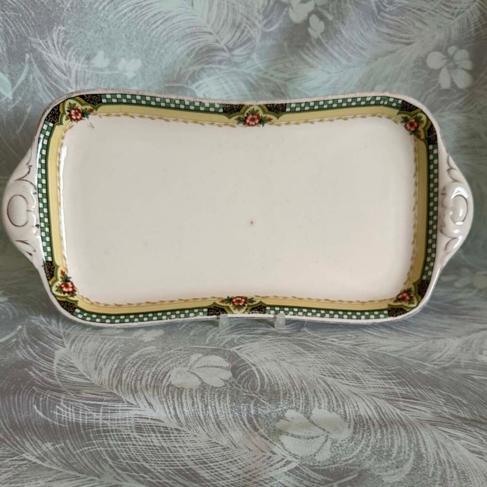 Vintage Deco Rectangular Sandwich Serving Plate / Tray. 13"x 6".  c.1920's/1930's
