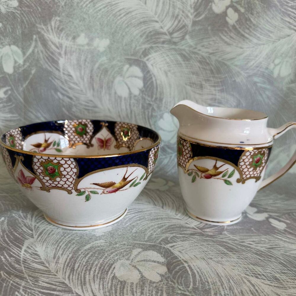 Antique Milk Jug & Sugar Basin. Stanley China Imari. c.1906*