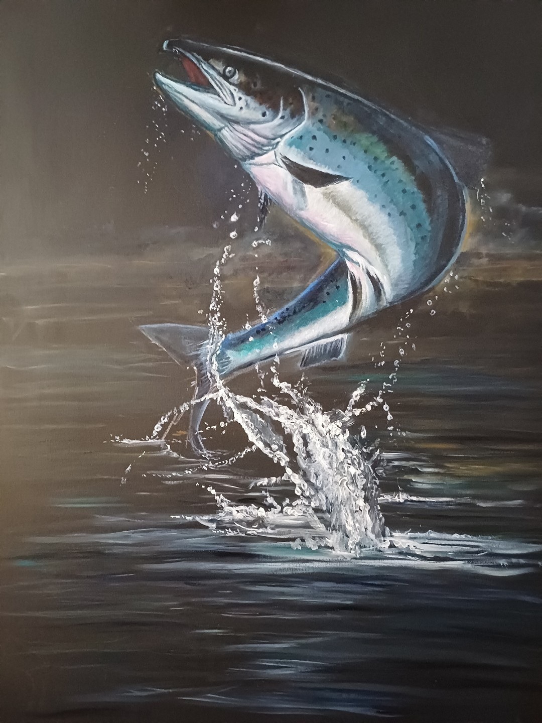 The Salmon of Knowledge Painting by Colin Cable Mandurah Artist