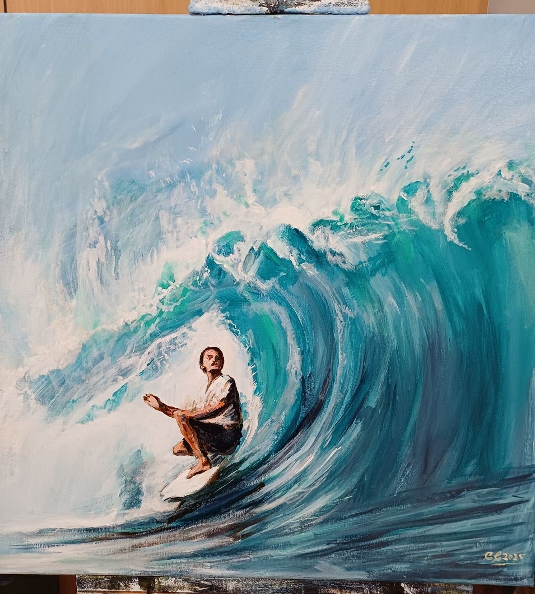 Going For Broke - The Dane Reynolds Painting by Colin Cable Mandurah Artist