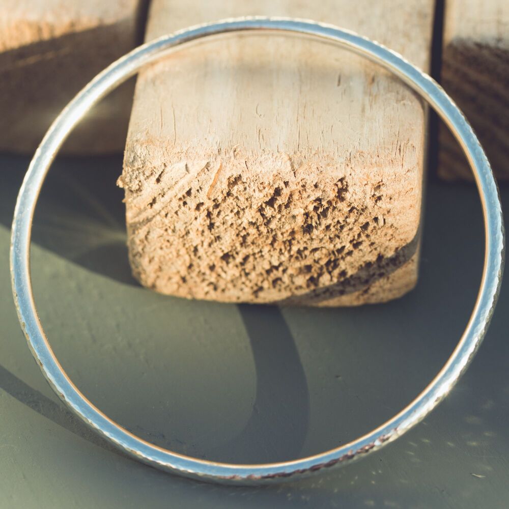 Hammered Silver Bangle