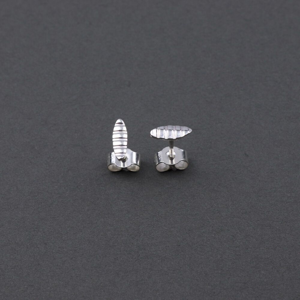 Sea Oak mini pod ear studs in recycled sterling silver