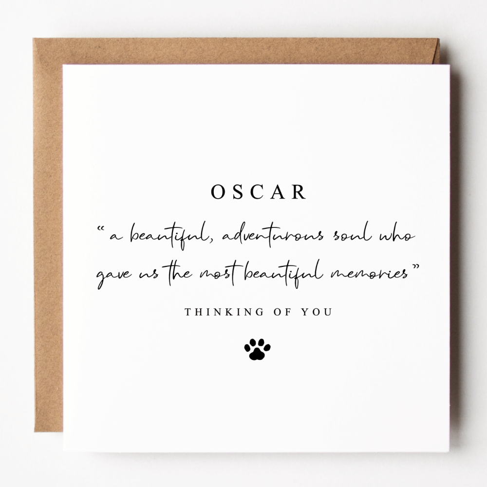 Pet Name Sympathy Card