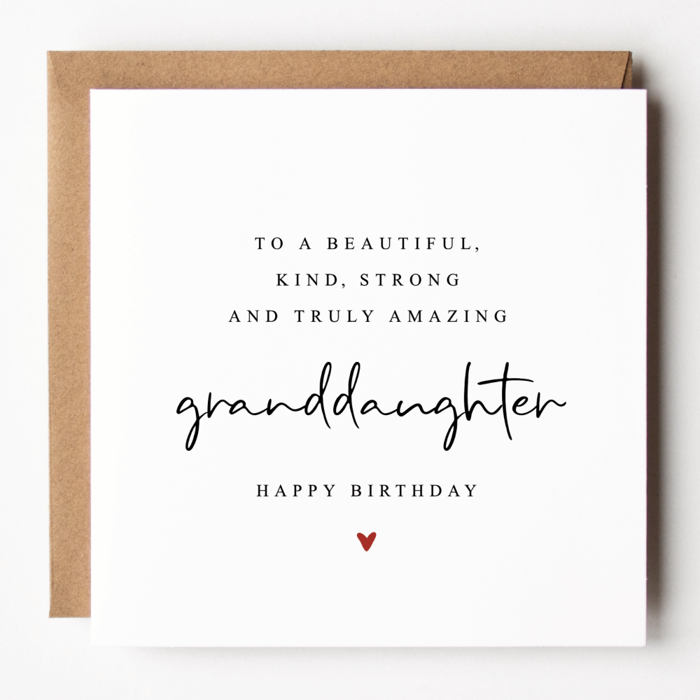 Amazing Granddaughter Birthday Card