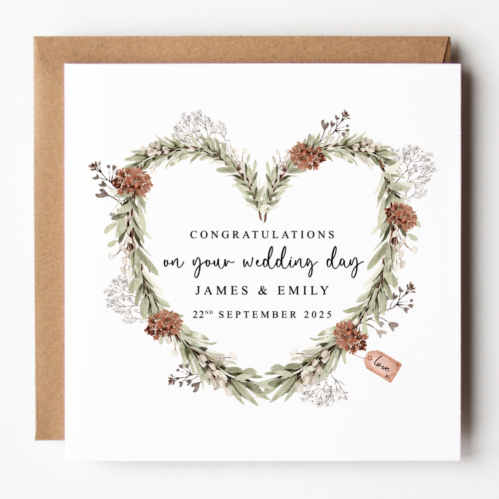 Rustic Wedding Day Card
