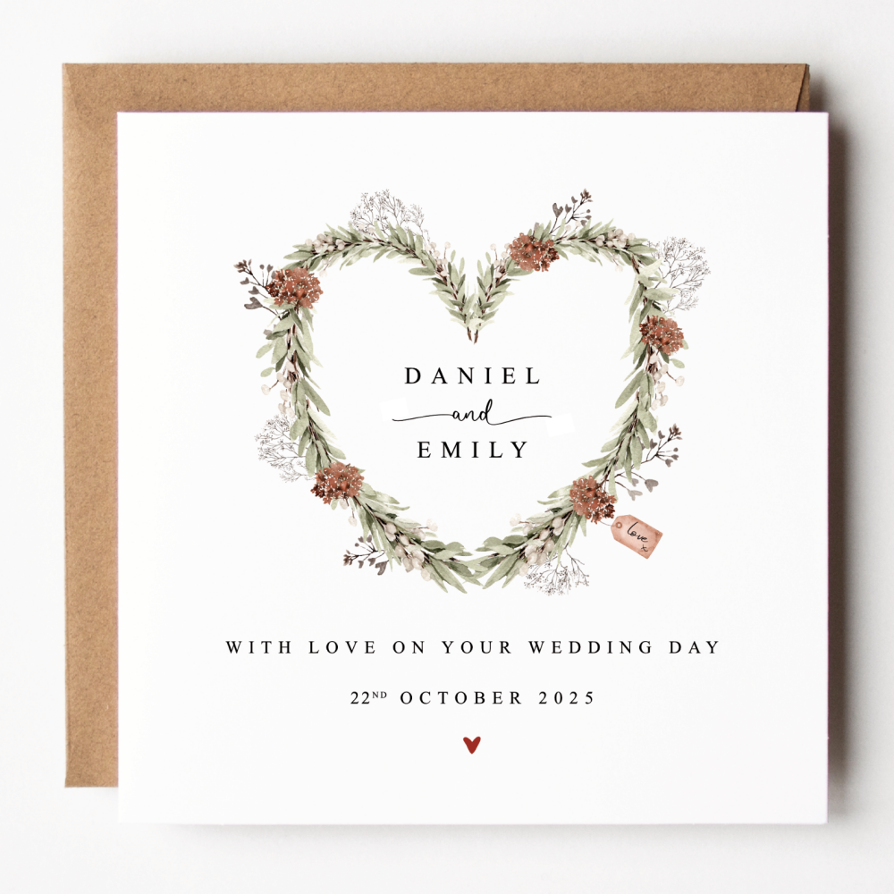 Rustic With Love On Your Wedding Day Card