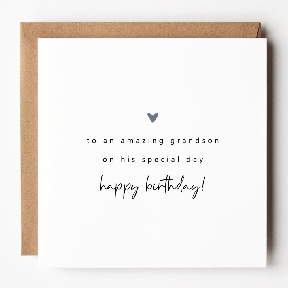 Happy Birthday Grandson Card