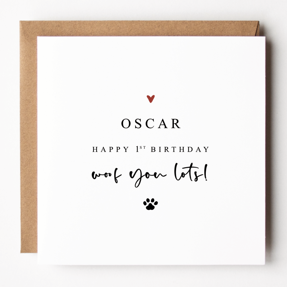 Woof You Lots Dog Birthday Card