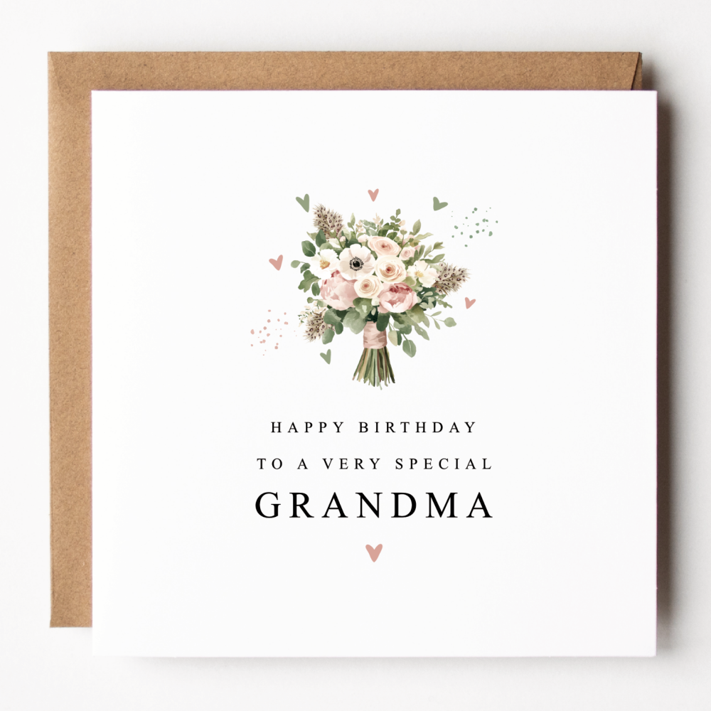 Floral Grandma Birthday Card