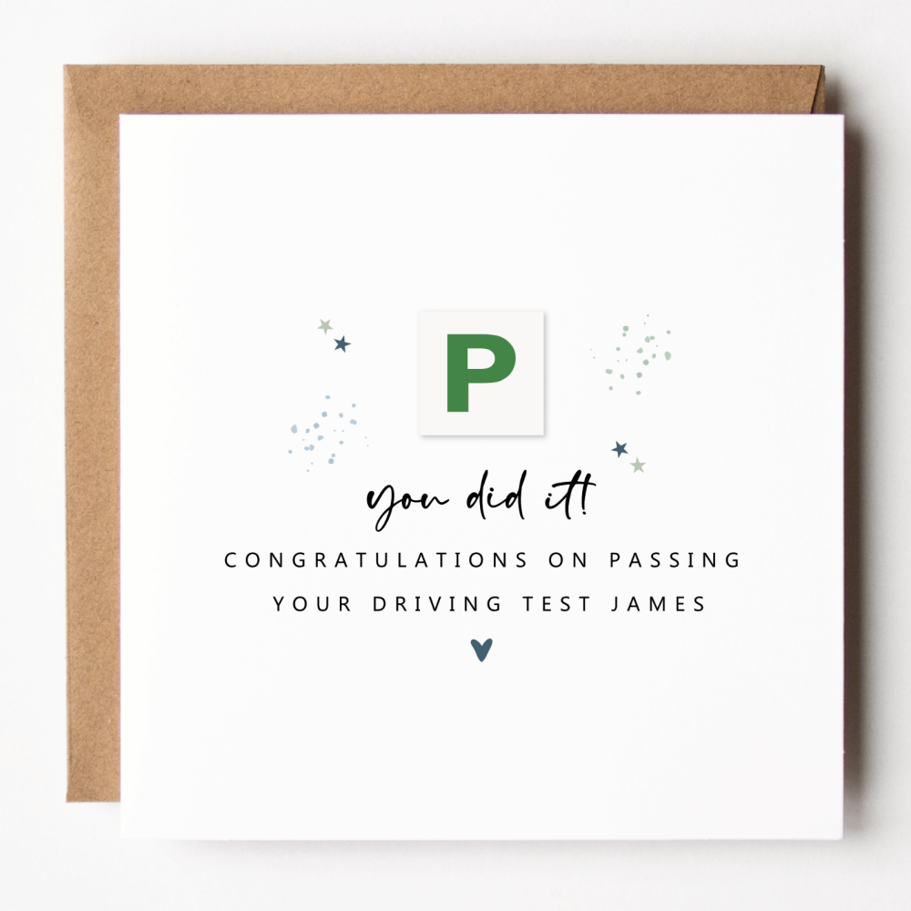 Passed Driving Test Card For Him