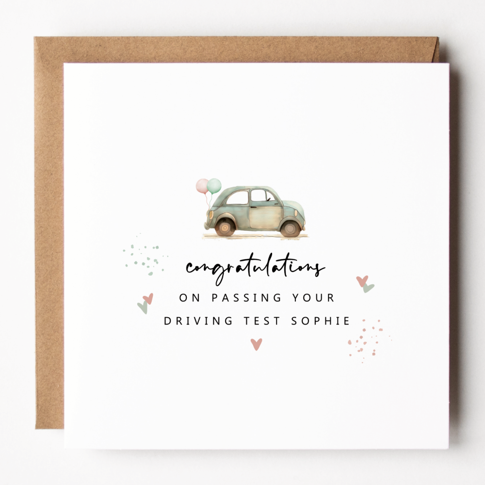 Passed Driving Test Card For Her