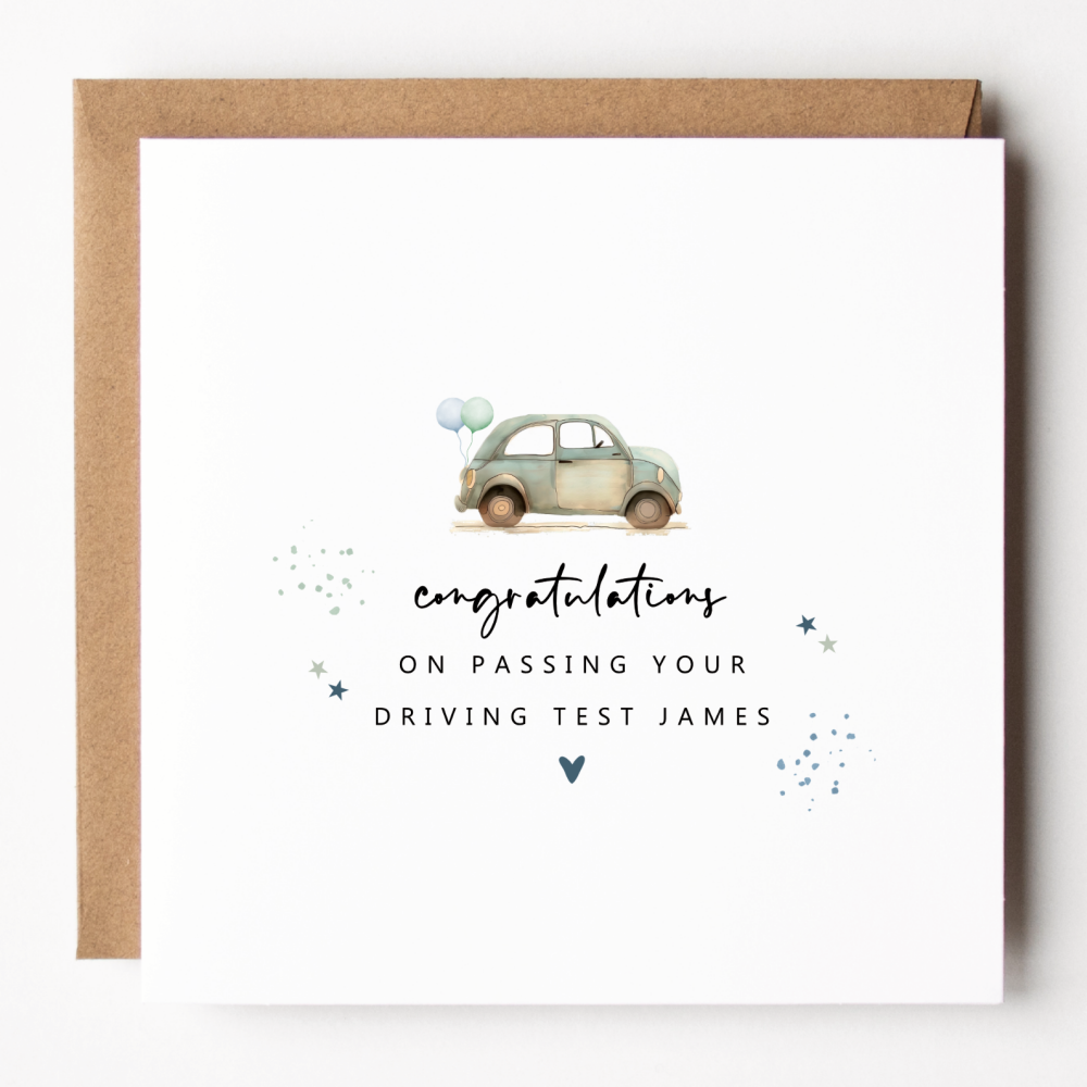 Passed Driving Test Card For Him