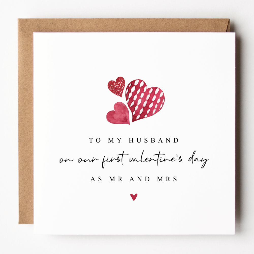 Husband First Valentine's Day As Mr and Mrs Card