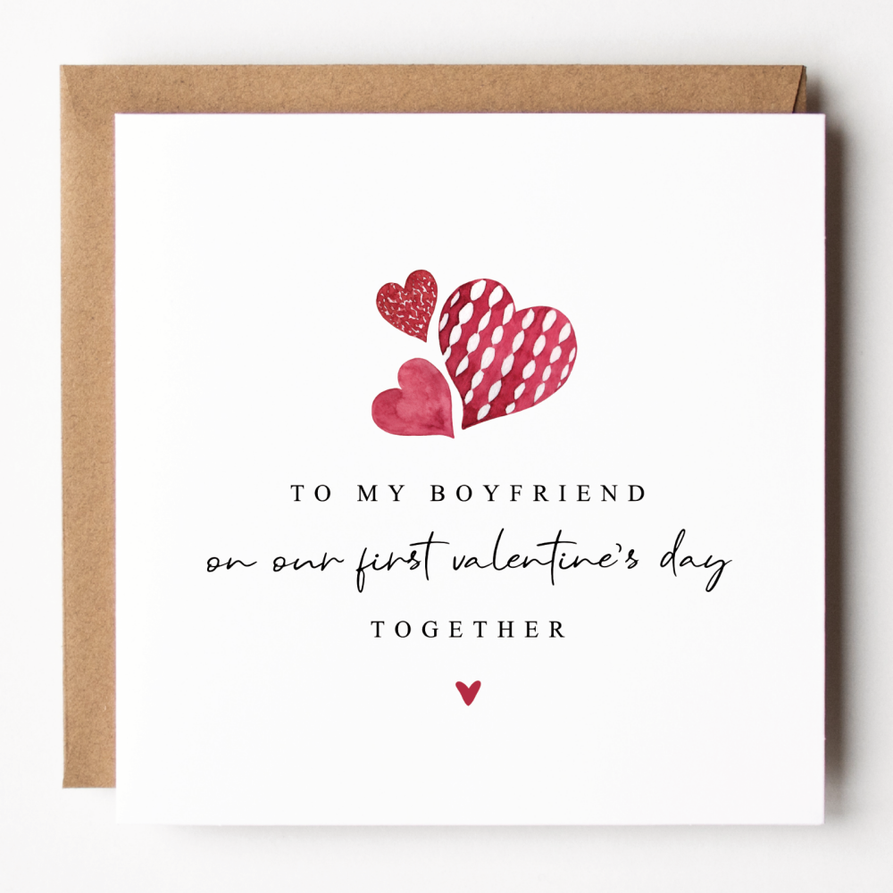 Boyfriend First Valentine's Day Together Card