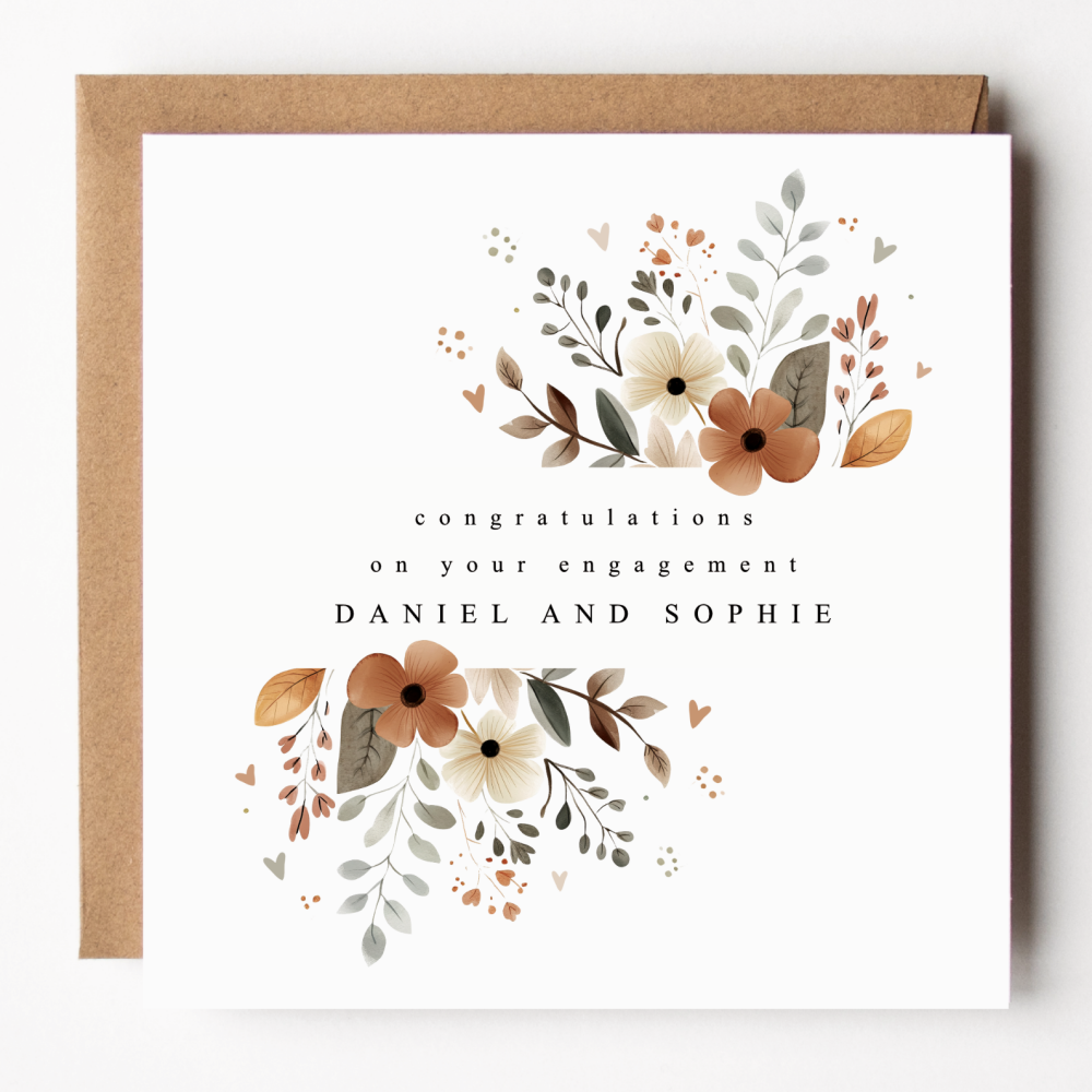 Floral Engagement Card
