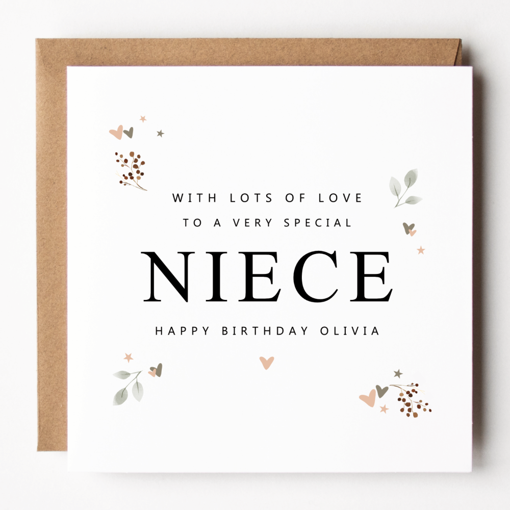 Floral Niece Birthday Card