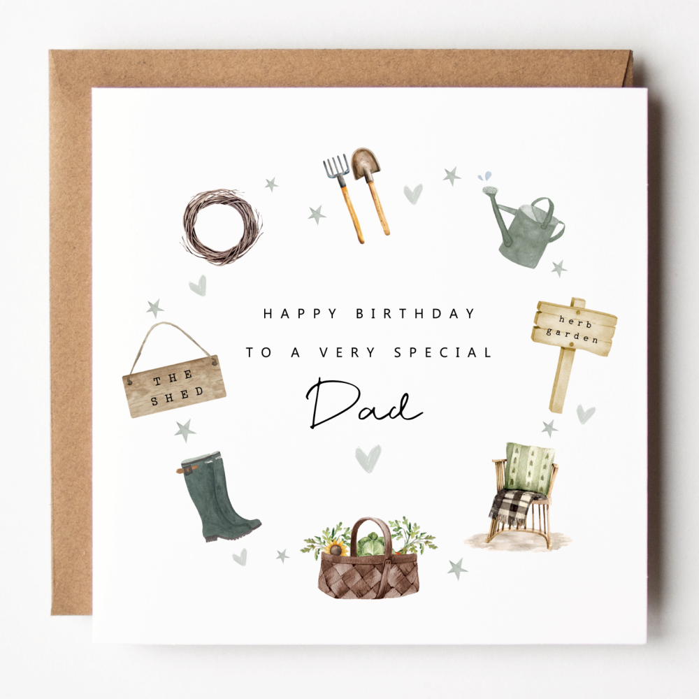 Gardening Birthday Card For Dad