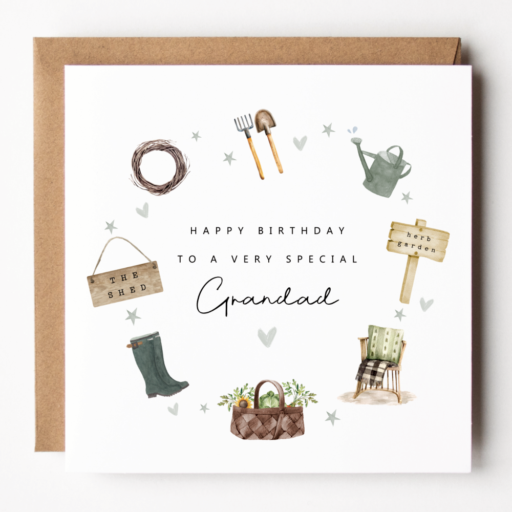 Gardening Birthday Card For Grandad