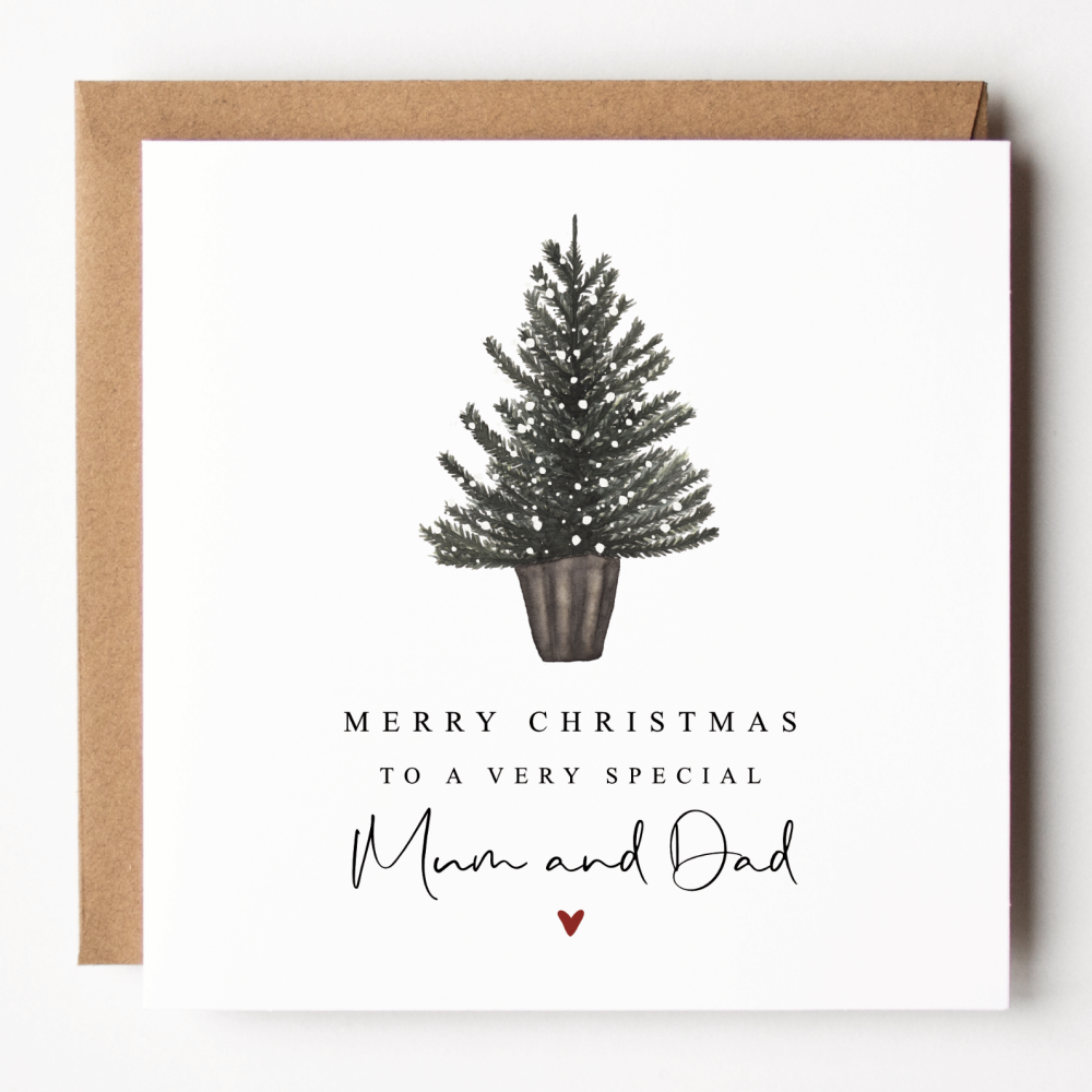 Mum and Dad Christmas Tree Card