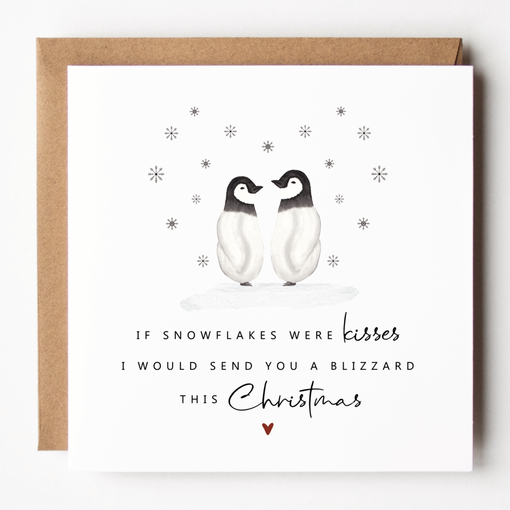 If Snowflakes Were Kisses... Romantic Christmas Card