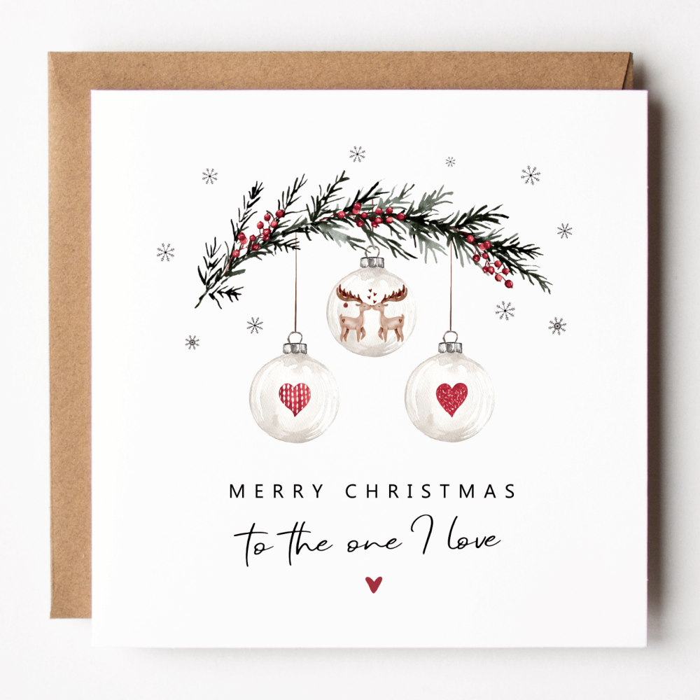 Berry Garland To The One I Love Christmas Card