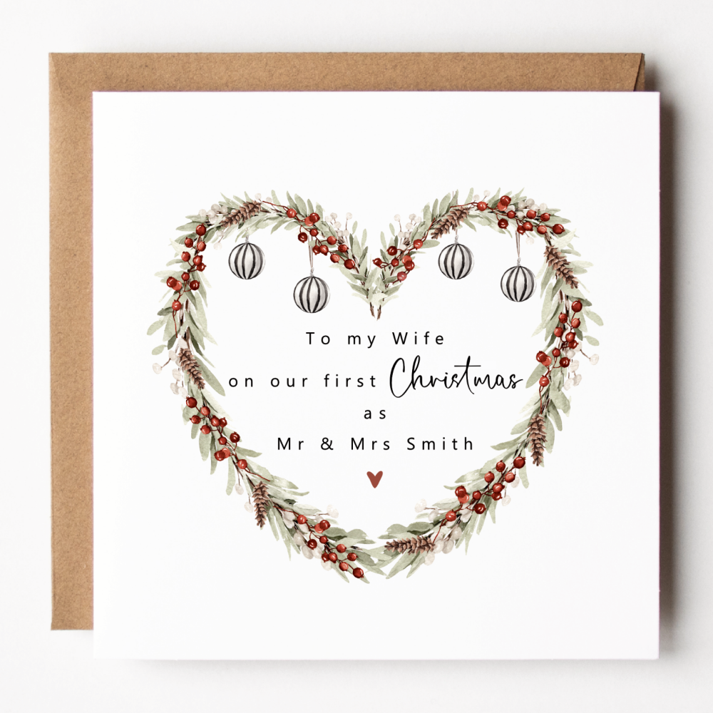 Wife First Christmas Married Card
