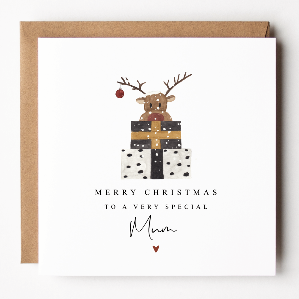 Fun Reindeer Mum Christmas Card