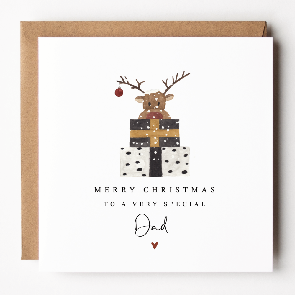 Fun Reindeer Dad Christmas Card