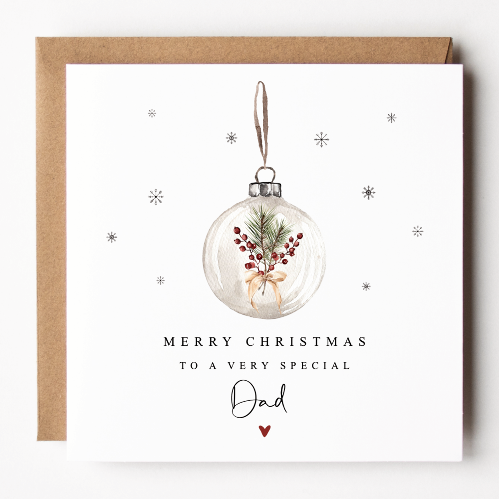 Bauble Christmas Card For Dad