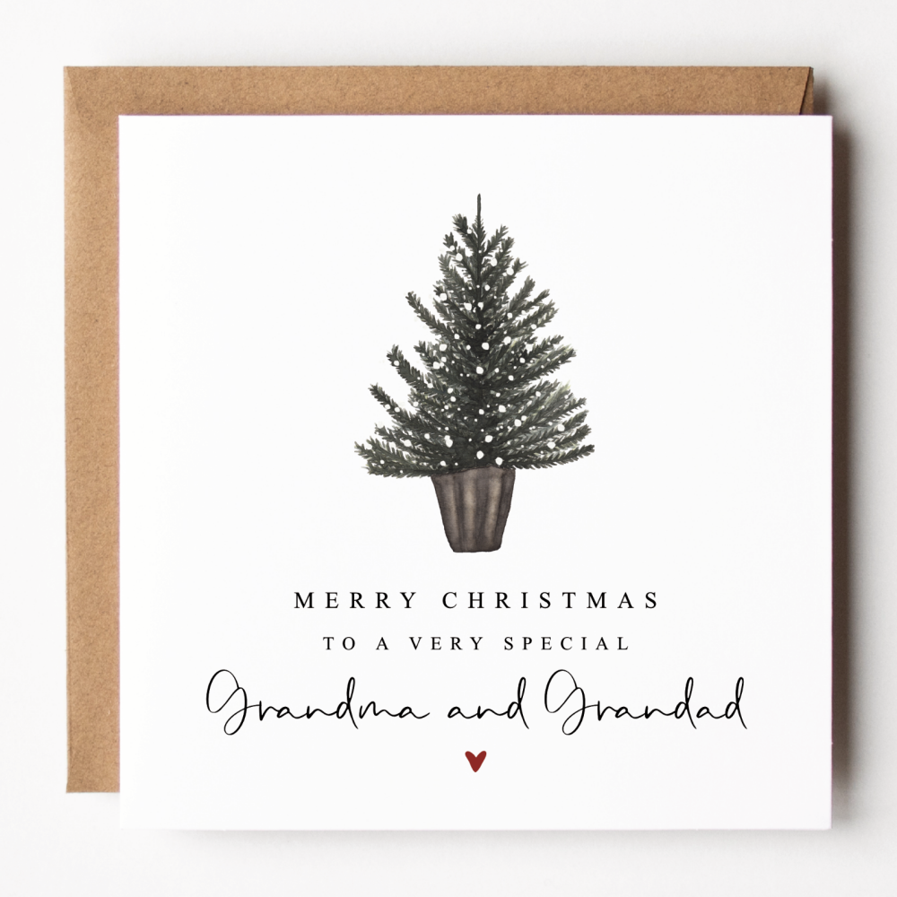 Grandma and Grandad Christmas Tree Card