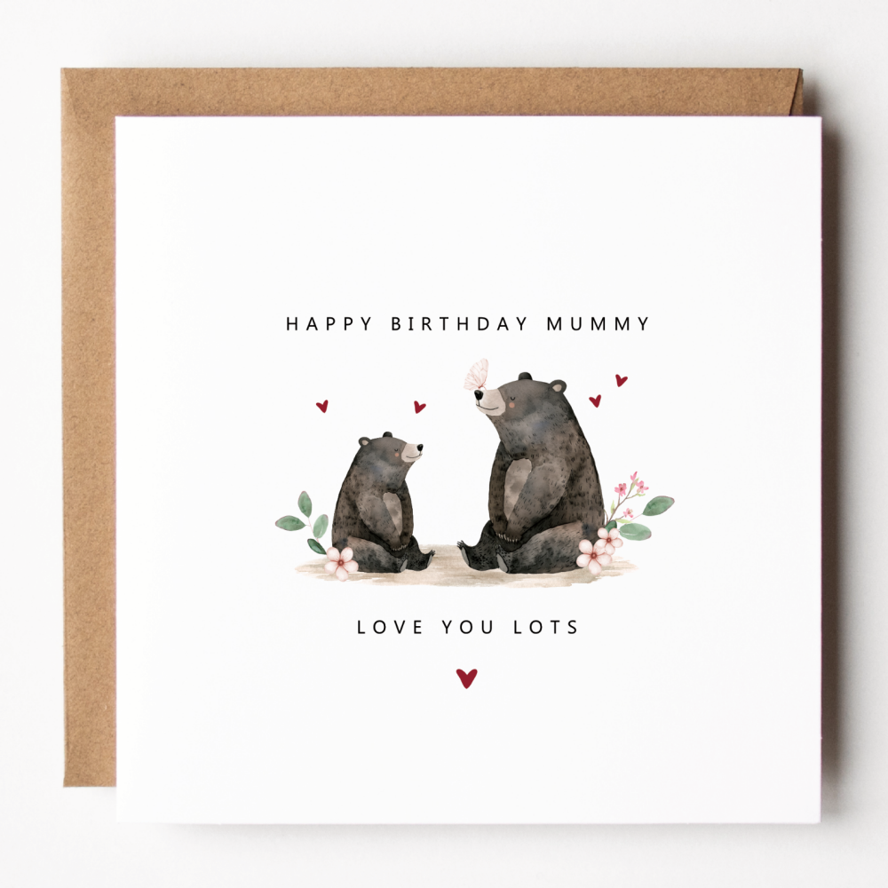 Bear Birthday Card For Mummy
