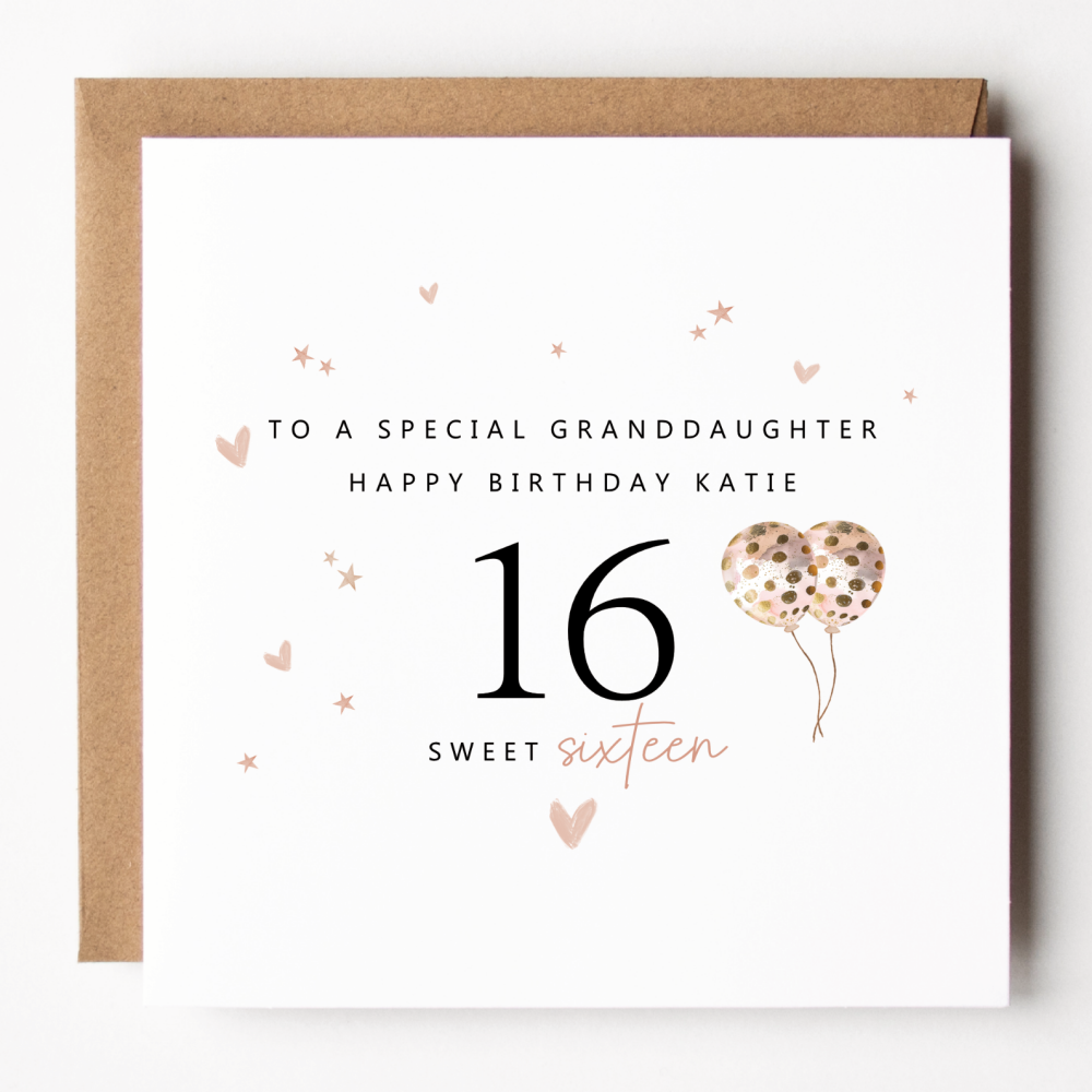 Granddaughter Sweet 16 Birthday Card