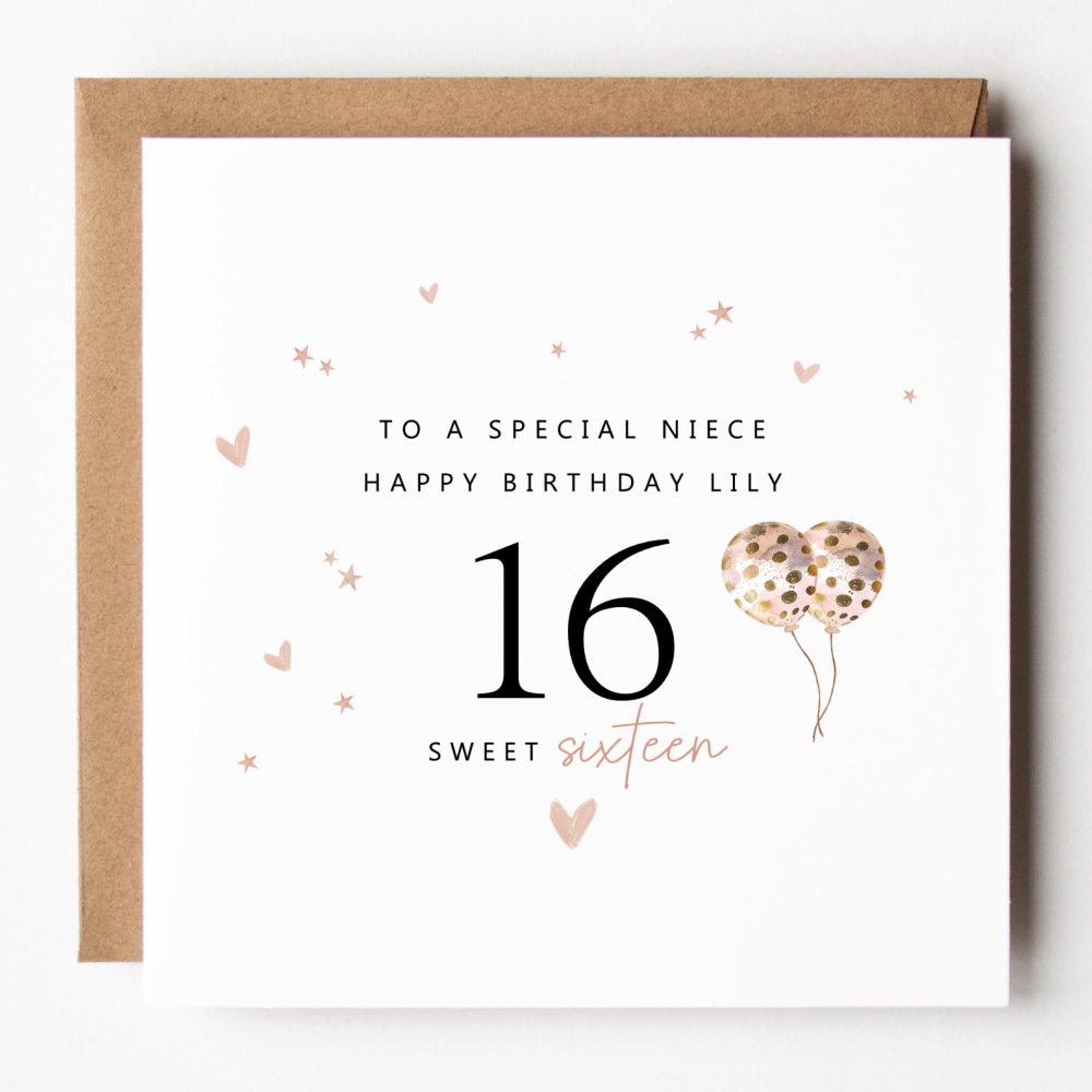 Niece Sweet 16 Birthday Card
