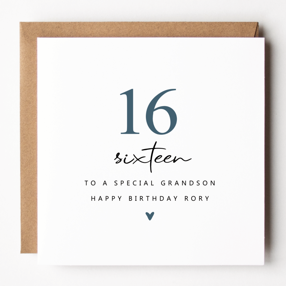 16th Birthday Card For Grandson