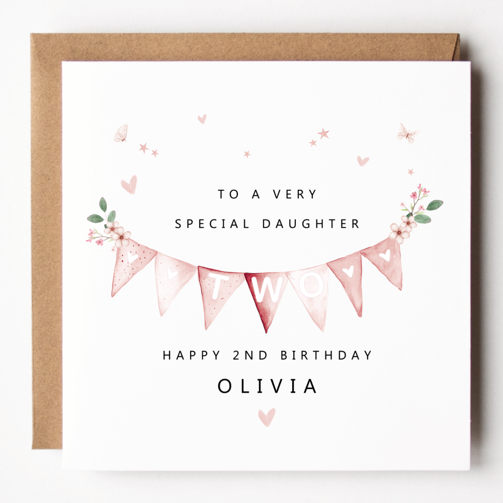 2nd Birthday Card For Girl