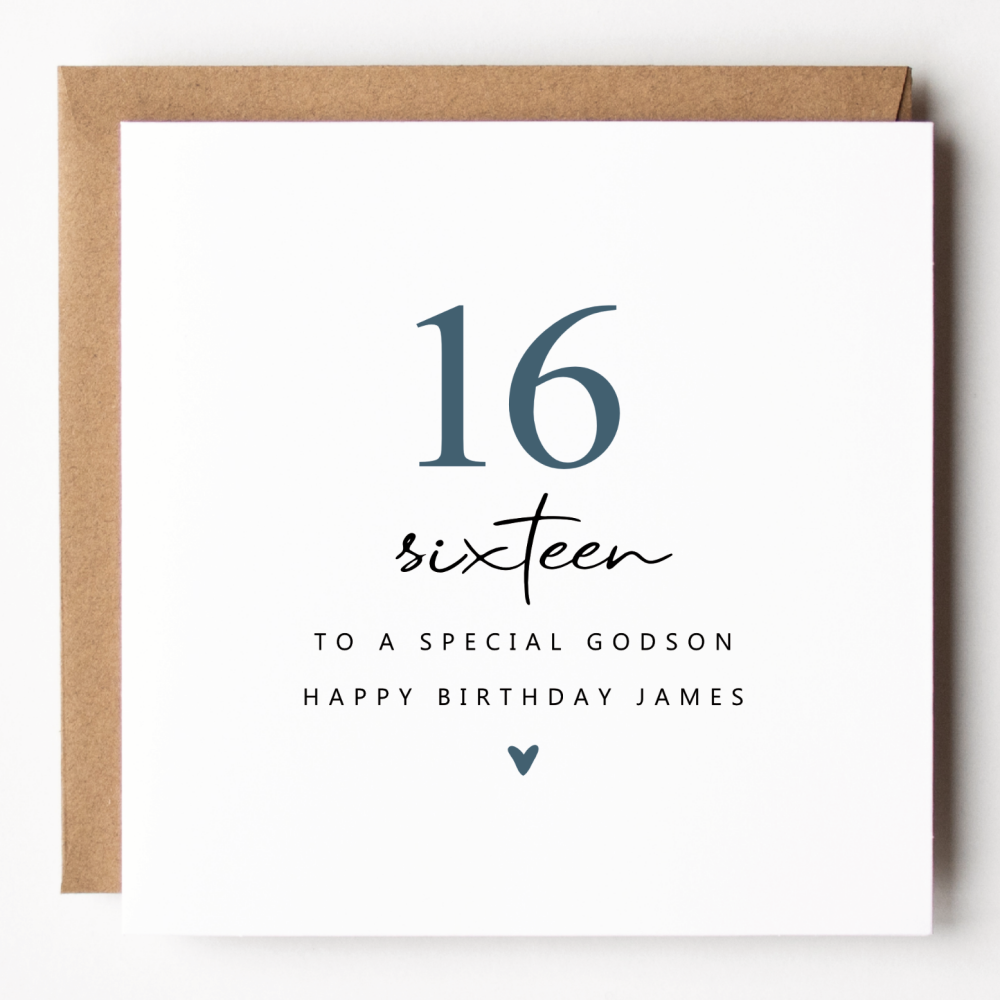 16th Birthday Card For Godson