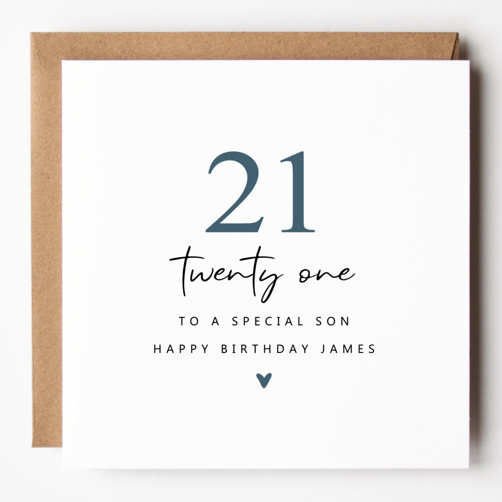 21st Birthday Card For Son