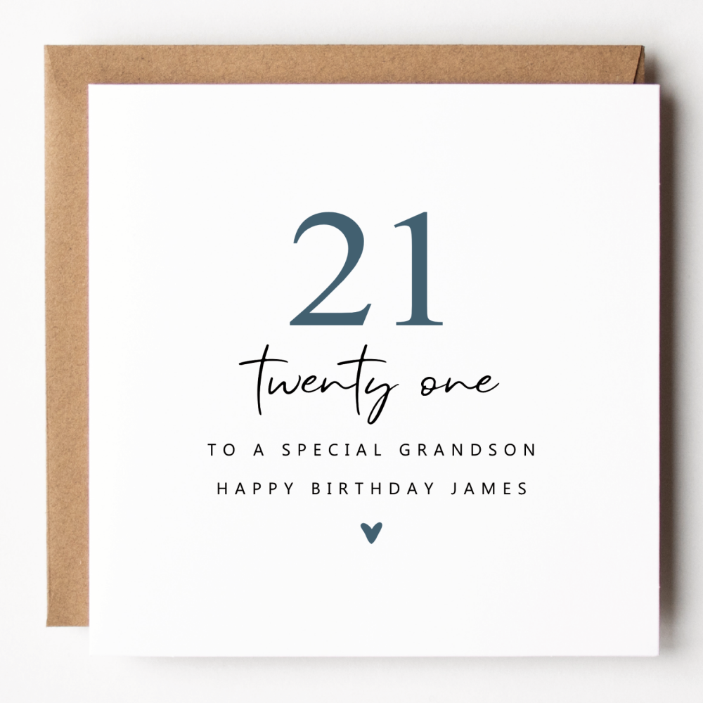 21st Birthday Card For Grandson