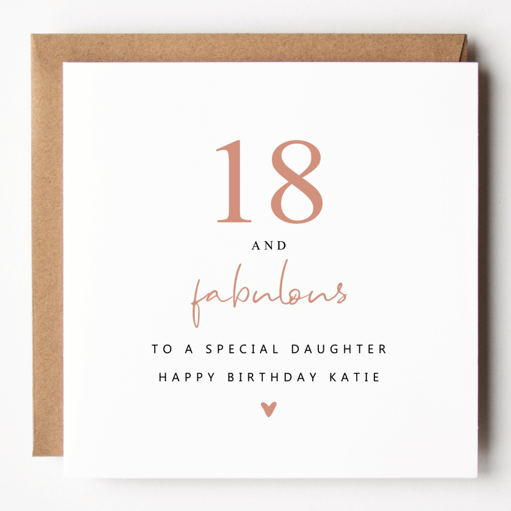 18 and Fabulous Birthday Card For Daughter