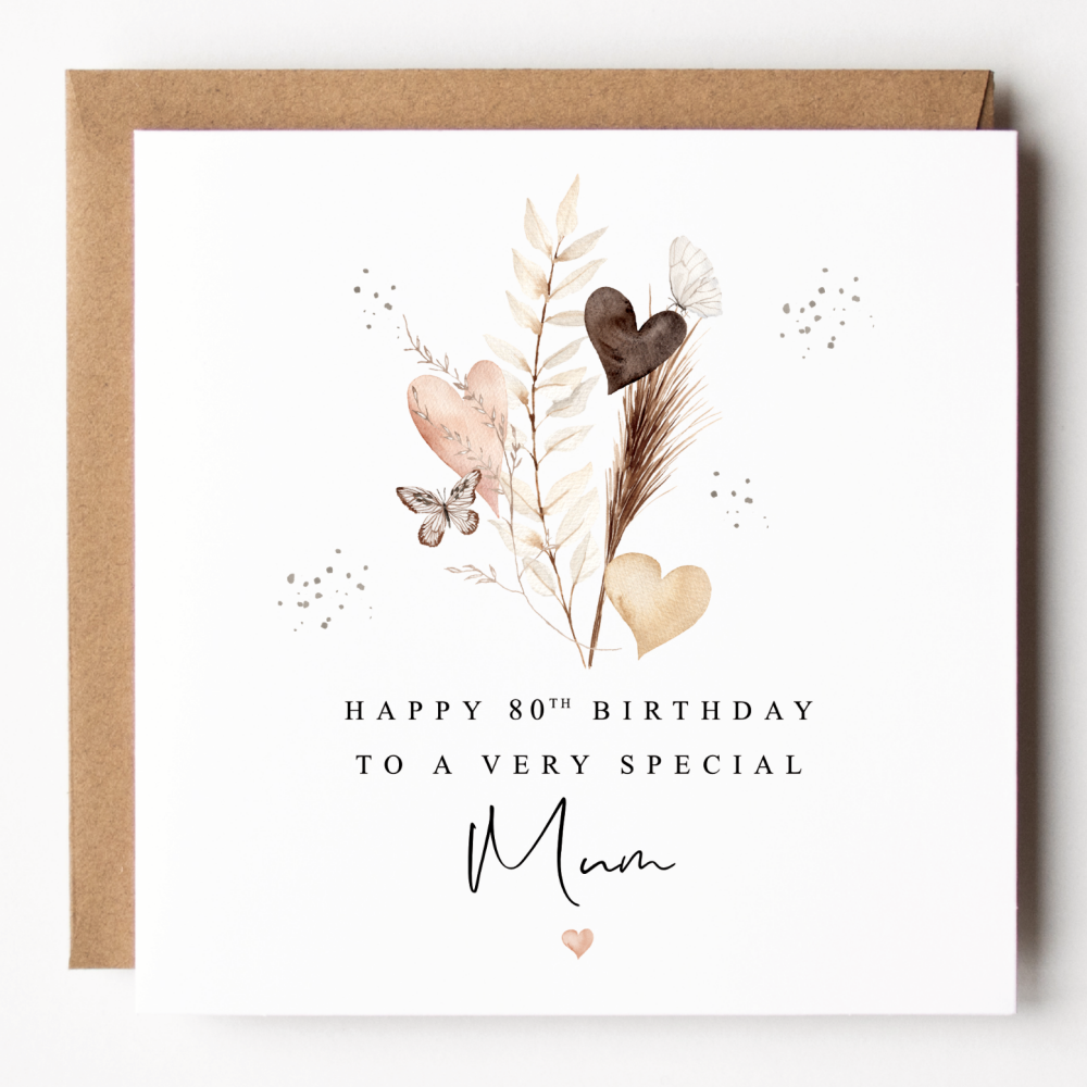 Happy 80th Birthday Mum Card