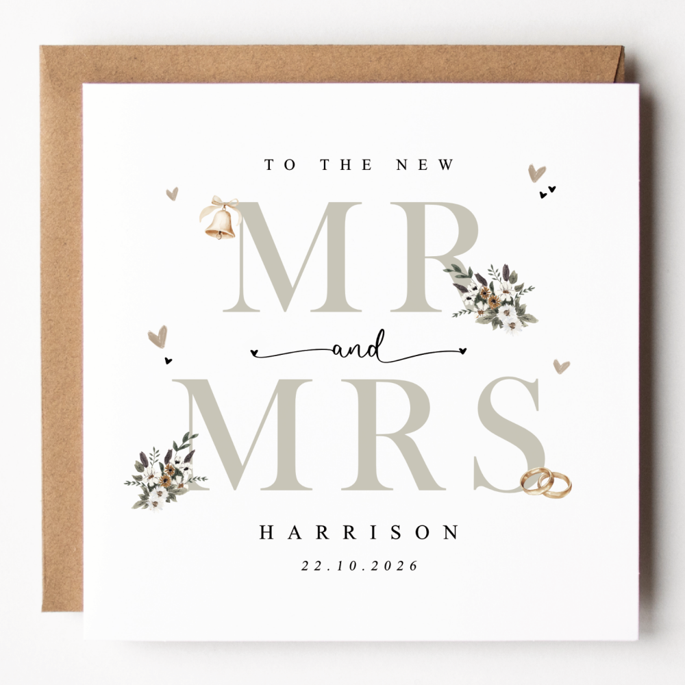 Mr & Mrs Wedding Card