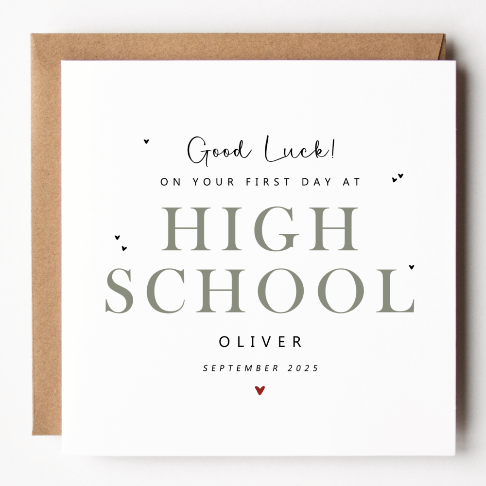Good Luck At High School Card