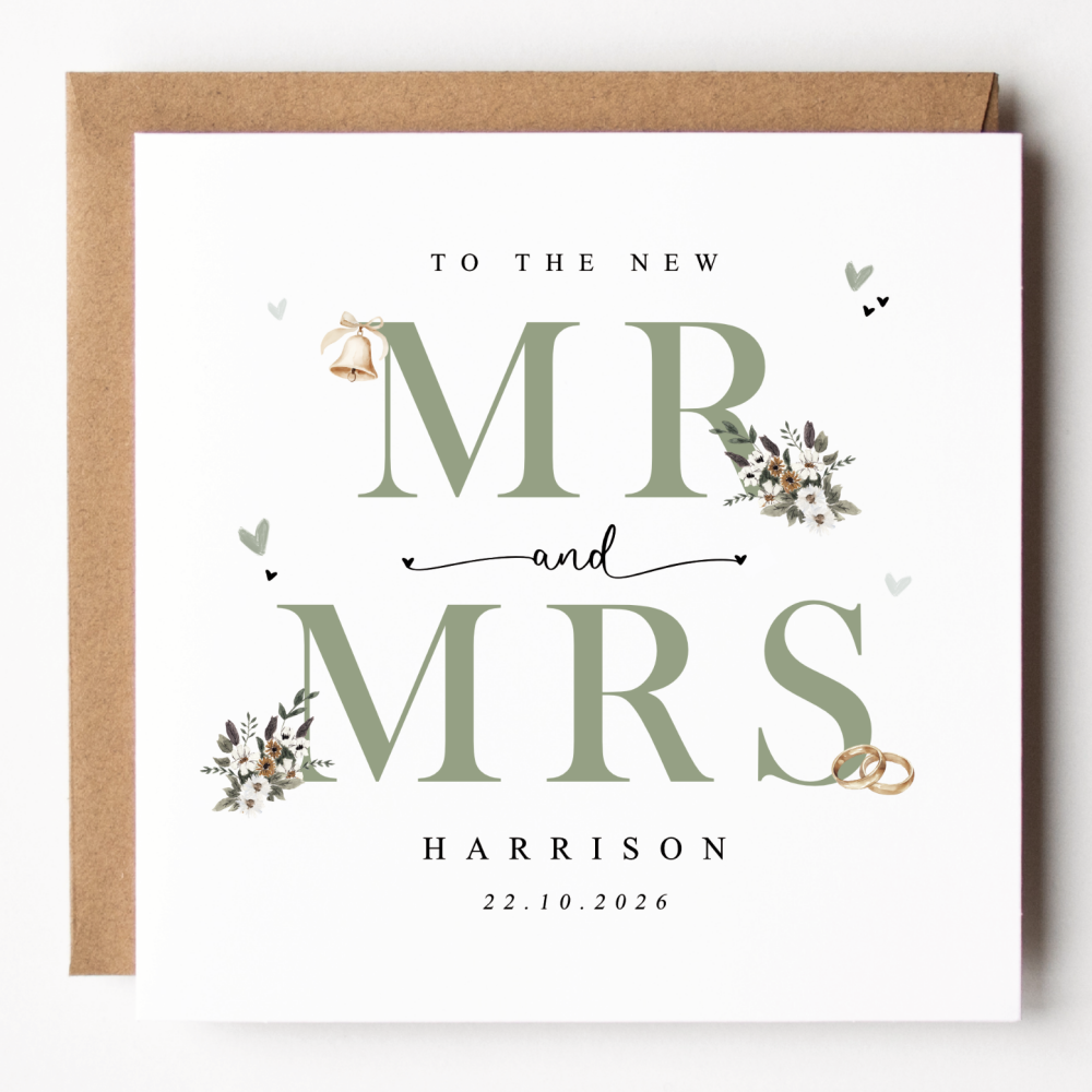 Mr & Mrs Wedding Card