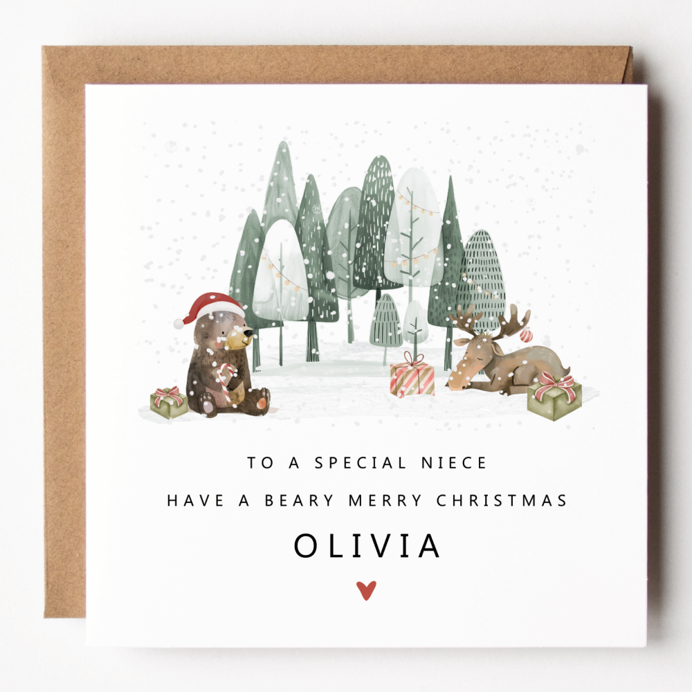Beary Merry Christmas Card For Her