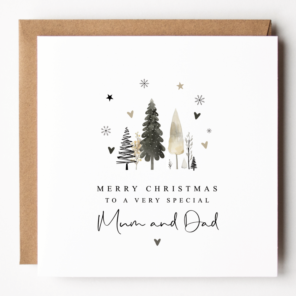Mum and Dad Christmas Trees Card