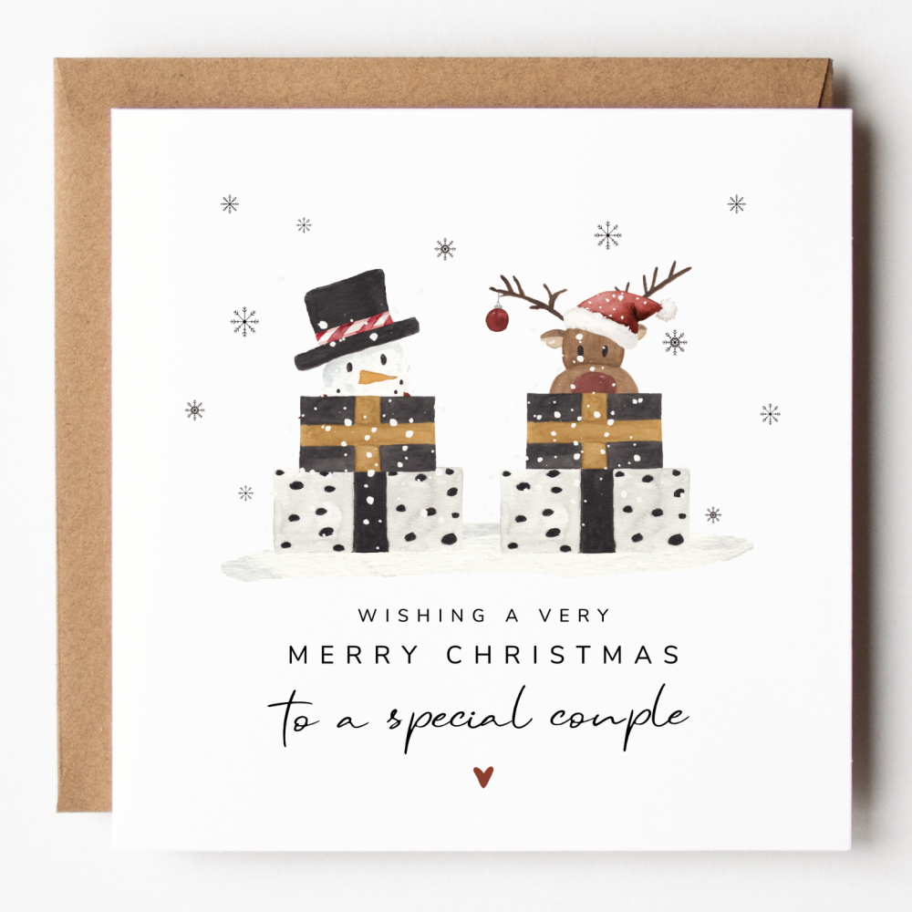 Reindeer and Snowman Special Couple Christmas Card
