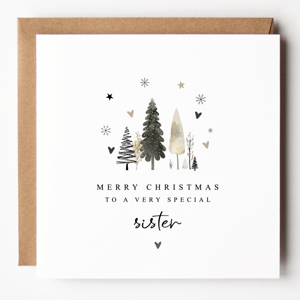 Christmas Trees Card For Sister