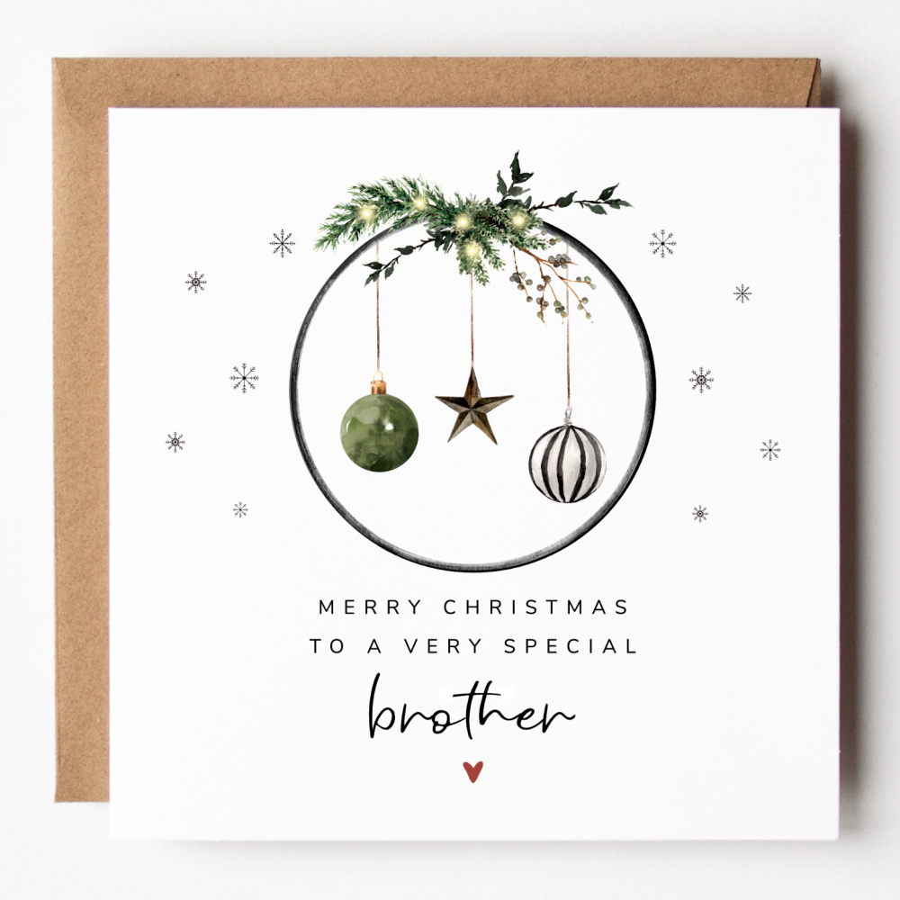 Modern Christmas Card For Brother