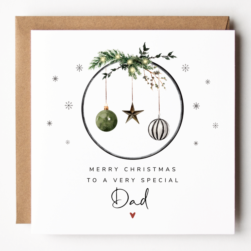 Modern Christmas Card For Dad