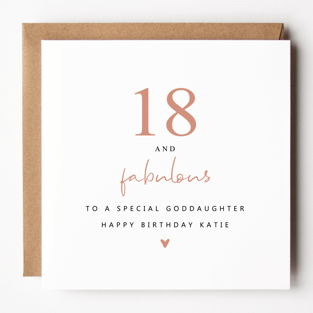 18 and Fabulous Birthday Card For Goddaughter
